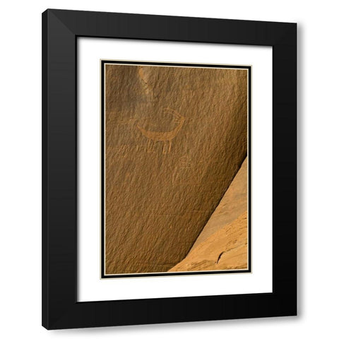 UT, Monument Valley Ancient petroglyphs Black Modern Wood Framed Art Print with Double Matting by Rotenberg, Nancy
