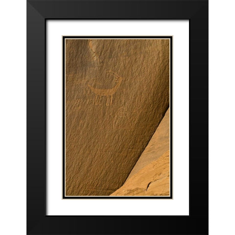 UT, Monument Valley Ancient petroglyphs Black Modern Wood Framed Art Print with Double Matting by Rotenberg, Nancy