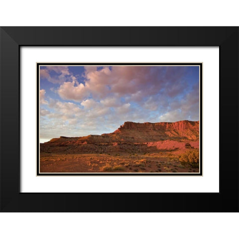 UT, Canyonlands NP Grand View Point Overlook Black Modern Wood Framed Art Print with Double Matting by Lord, Fred