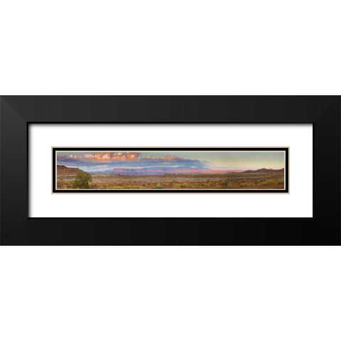 UT, Moab, Canyonlands NP Mesa and Monte La Sal Black Modern Wood Framed Art Print with Double Matting by Lord, Fred