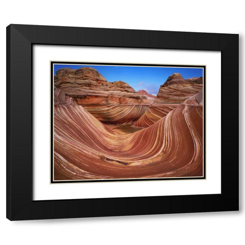 Utah, Paria Canyon The Wave formation, sandstone Black Modern Wood Framed Art Print with Double Matting by Flaherty, Dennis