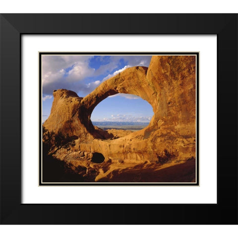 Utah, Arches NP Double O Arch Black Modern Wood Framed Art Print with Double Matting by Talbot Frank, Christopher
