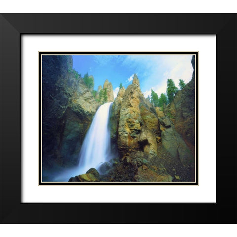 UT, Bryce Canyon Waterfall carving the sandstone Black Modern Wood Framed Art Print with Double Matting by Talbot Frank, Christopher