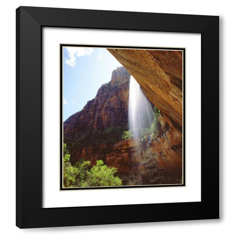 UT, Zion NP A waterfall drops from a cliff Black Modern Wood Framed Art Print with Double Matting by Talbot Frank, Christopher