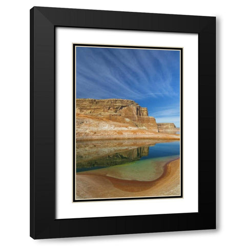 Utah, Glen Canyon Reflections in pool of water Black Modern Wood Framed Art Print with Double Matting by Paulson, Don