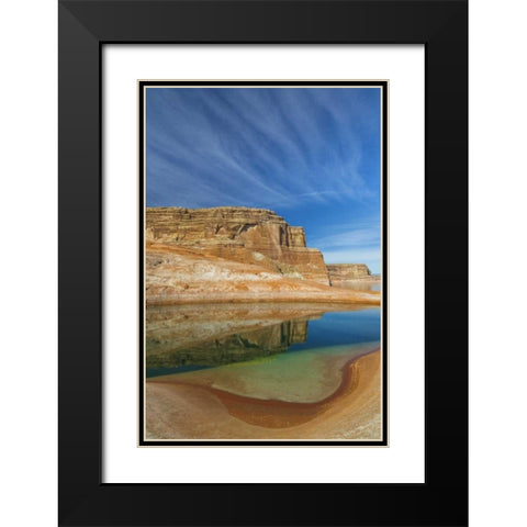 Utah, Glen Canyon Reflections in pool of water Black Modern Wood Framed Art Print with Double Matting by Paulson, Don