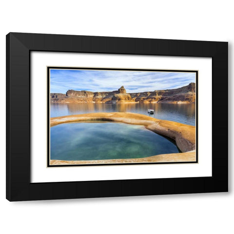 Utah, Glen Canyon NRA Houseboat on Lake Powell Black Modern Wood Framed Art Print with Double Matting by Paulson, Don