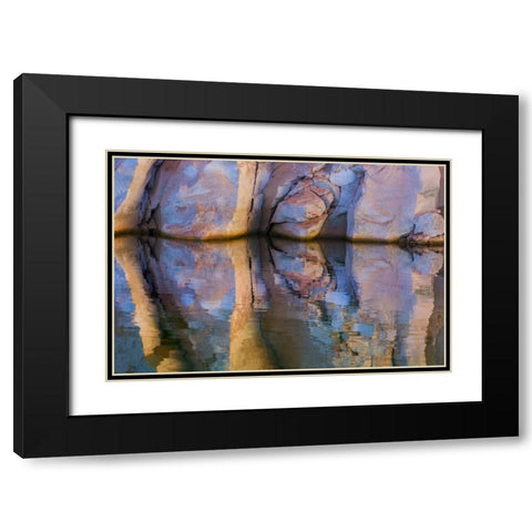 Utah, Glen Canyon Abstract reflection sandstone Black Modern Wood Framed Art Print with Double Matting by Paulson, Don