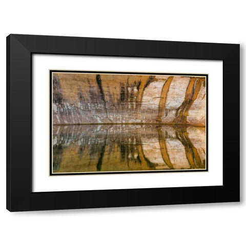 Utah, Glen Canyon Abstract reflection sandstone Black Modern Wood Framed Art Print with Double Matting by Paulson, Don