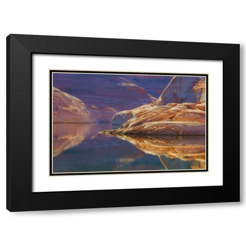 Utah, Glen Canyon Abstract reflection sandstone Black Modern Wood Framed Art Print with Double Matting by Paulson, Don