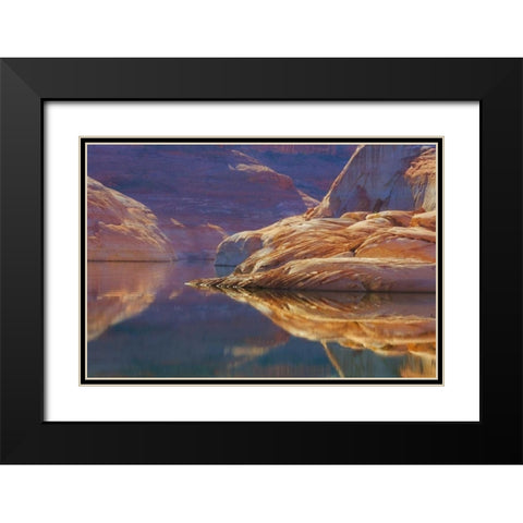 Utah, Glen Canyon Abstract reflection sandstone Black Modern Wood Framed Art Print with Double Matting by Paulson, Don