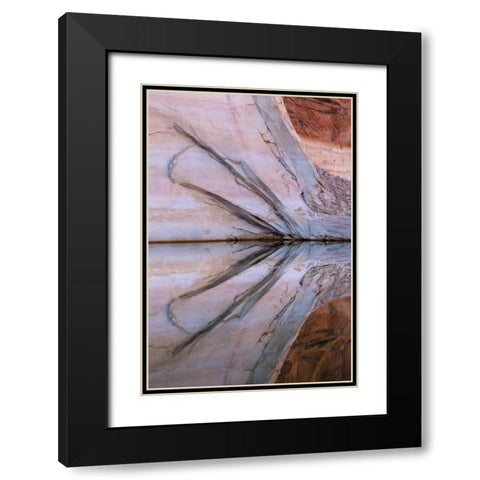 Utah, Glen Canyon Abstract reflection sandstone Black Modern Wood Framed Art Print with Double Matting by Paulson, Don