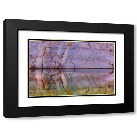 Utah, Glen Canyon Abstract reflection sandstone Black Modern Wood Framed Art Print with Double Matting by Paulson, Don