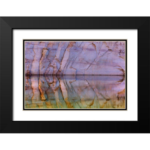 Utah, Glen Canyon Abstract reflection sandstone Black Modern Wood Framed Art Print with Double Matting by Paulson, Don