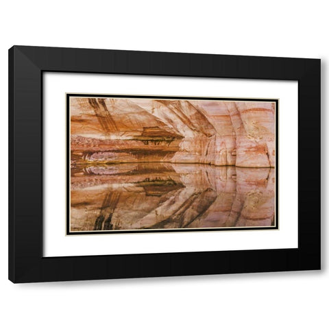 Utah, Glen Canyon Abstract reflection sandstone Black Modern Wood Framed Art Print with Double Matting by Paulson, Don
