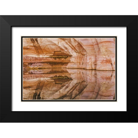 Utah, Glen Canyon Abstract reflection sandstone Black Modern Wood Framed Art Print with Double Matting by Paulson, Don