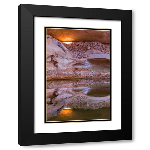 Utah, Glen Canyon Abstract reflection sandstone Black Modern Wood Framed Art Print with Double Matting by Paulson, Don