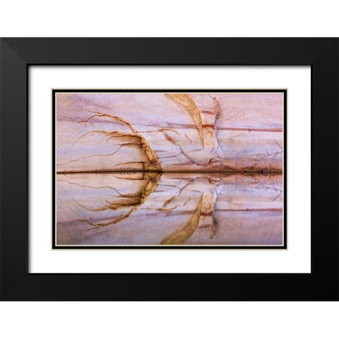 Utah, Glen Canyon Abstract reflection sandstone Black Modern Wood Framed Art Print with Double Matting by Paulson, Don