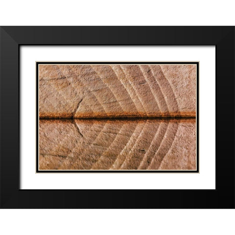 Utah, Glen Canyon Abstract reflection sandstone Black Modern Wood Framed Art Print with Double Matting by Paulson, Don