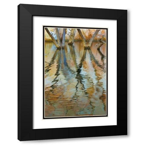 UT, Glen Canyon Cottonwood trees in Canyon water Black Modern Wood Framed Art Print with Double Matting by Paulson, Don