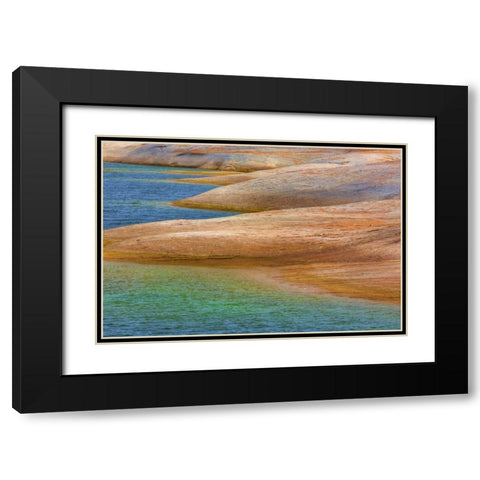 Utah, Glen Canyon Rocky shoreline of Lake Powell Black Modern Wood Framed Art Print with Double Matting by Paulson, Don