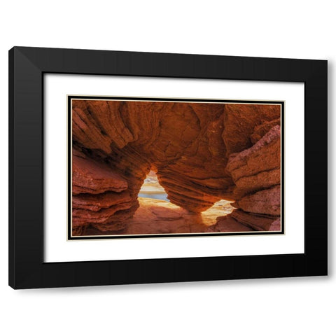 Utah, Glen Canyon NRA Eroded sandstone cave Black Modern Wood Framed Art Print with Double Matting by Paulson, Don