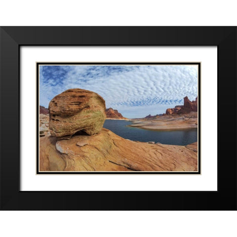 Utah, Glen Canyon NRA Landscape of Lake Powell Black Modern Wood Framed Art Print with Double Matting by Paulson, Don