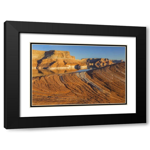 Utah Weathering Pit Ridge at Lake Powell Black Modern Wood Framed Art Print with Double Matting by Paulson, Don