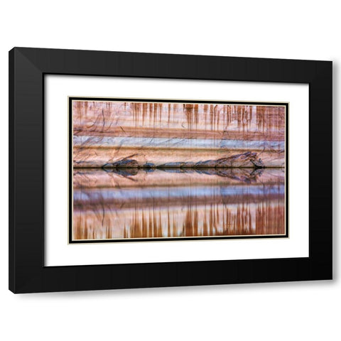 Utah, Glen Canyon Abstract reflection sandstone Black Modern Wood Framed Art Print with Double Matting by Paulson, Don