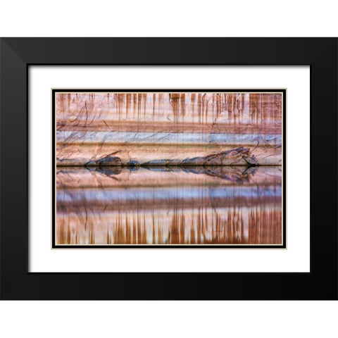 Utah, Glen Canyon Abstract reflection sandstone Black Modern Wood Framed Art Print with Double Matting by Paulson, Don