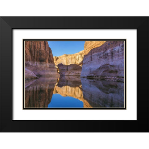 Utah, Glen Canyon Abstract reflection sandstone Black Modern Wood Framed Art Print with Double Matting by Paulson, Don