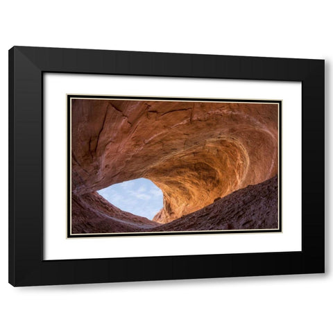 UT Sandstone alcove in Fifty Mile Canyon Black Modern Wood Framed Art Print with Double Matting by Paulson, Don