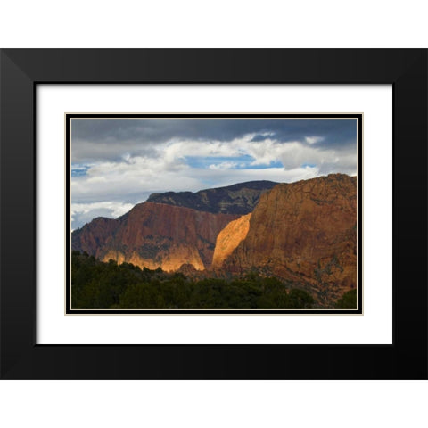 USA, Utah, Zion NP Late light on Kolob Canyon Black Modern Wood Framed Art Print with Double Matting by Rotenberg, Nancy
