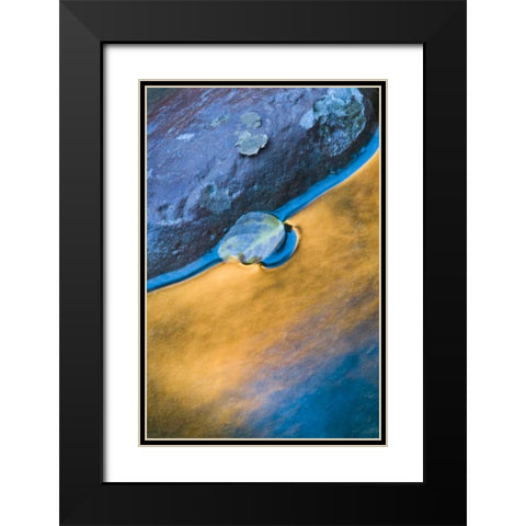 Utah, Zion NP Fall reflections in Pine Creek Black Modern Wood Framed Art Print with Double Matting by Rotenberg, Nancy