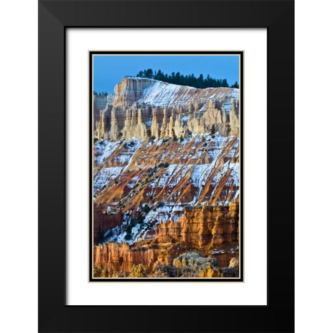 Utah Snowy hoodoo formations in Bryce Canyon NP Black Modern Wood Framed Art Print with Double Matting by Rotenberg, Nancy