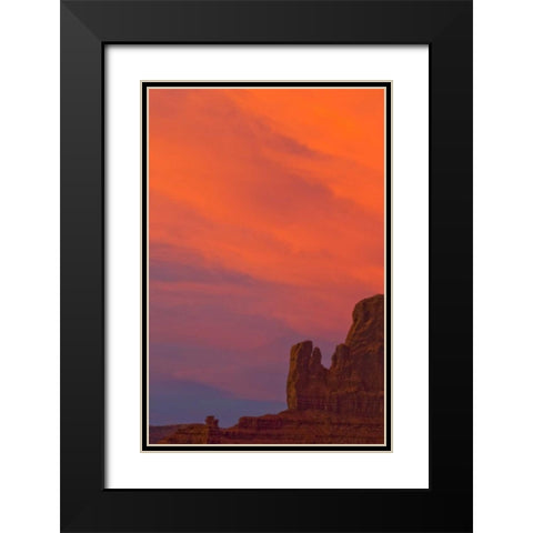 UT, Monument Valley Landscape at sunset Black Modern Wood Framed Art Print with Double Matting by Rotenberg, Nancy