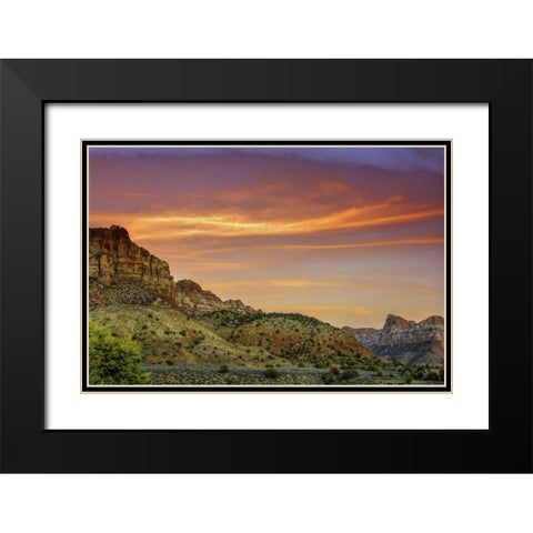 USA, Utah, Zion NP Mountain landscape Black Modern Wood Framed Art Print with Double Matting by OBrien, Jay