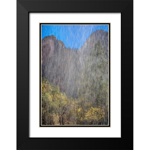 USA, Utah, Zion NP Waterfall scenic Black Modern Wood Framed Art Print with Double Matting by OBrien, Jay