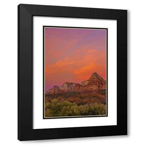 USA, Utah, Zion NP Mountain landscape Black Modern Wood Framed Art Print with Double Matting by OBrien, Jay