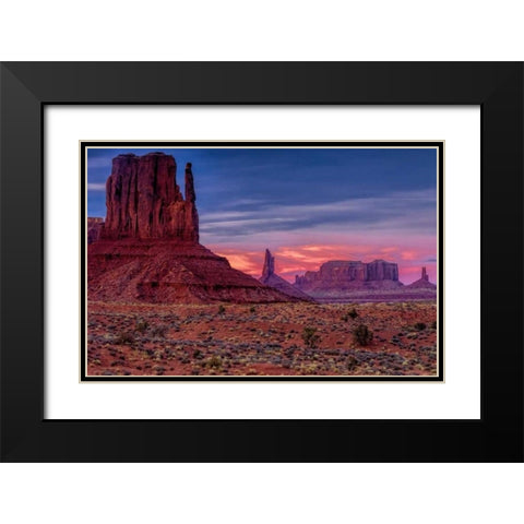 Utah, Monument Valley Eroded rock formations Black Modern Wood Framed Art Print with Double Matting by OBrien, Jay