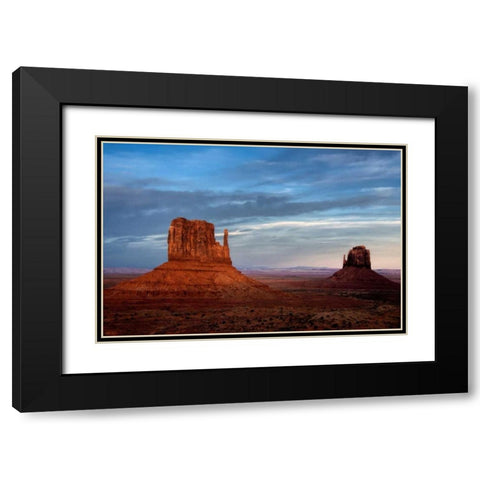 Utah, Monument Valley Eroded rock formations Black Modern Wood Framed Art Print with Double Matting by OBrien, Jay