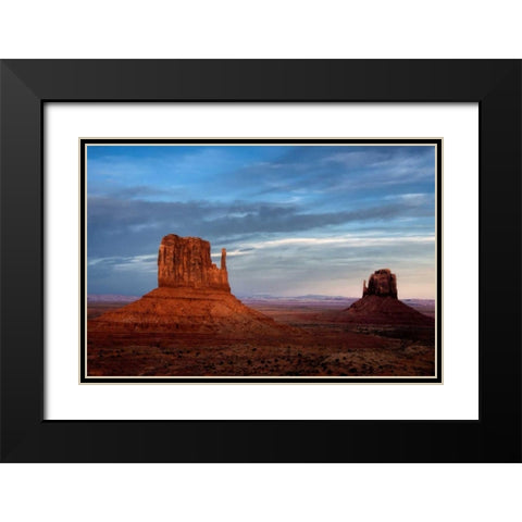 Utah, Monument Valley Eroded rock formations Black Modern Wood Framed Art Print with Double Matting by OBrien, Jay