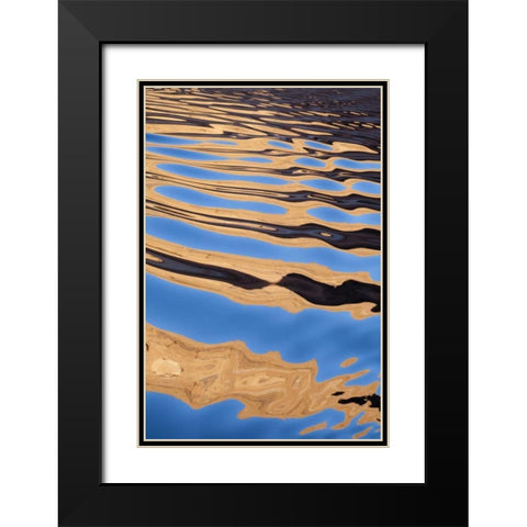 Utah, Glen Canyon NRA Boat wake patterns Black Modern Wood Framed Art Print with Double Matting by Paulson, Don