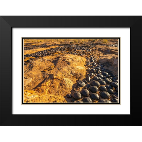 USA- Utah- Grand Staircase Escalante National Monument. Moqui marbles stones and rocks. Black Modern Wood Framed Art Print with Double Matting by Jaynes Gallery
