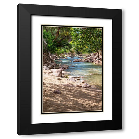 USA-Utah-Virgin River-Zion National Park Black Modern Wood Framed Art Print with Double Matting by Davidson, Janell