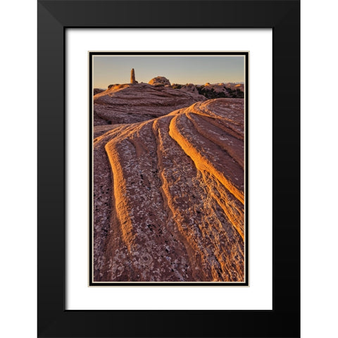 Rock Abstract-Moab-Utah Black Modern Wood Framed Art Print with Double Matting by Ford, John