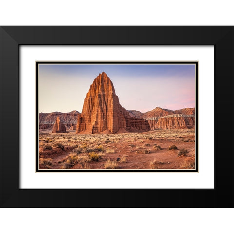 Temple of the Sun-Capitol Reef-Utah Black Modern Wood Framed Art Print with Double Matting by Ford, John