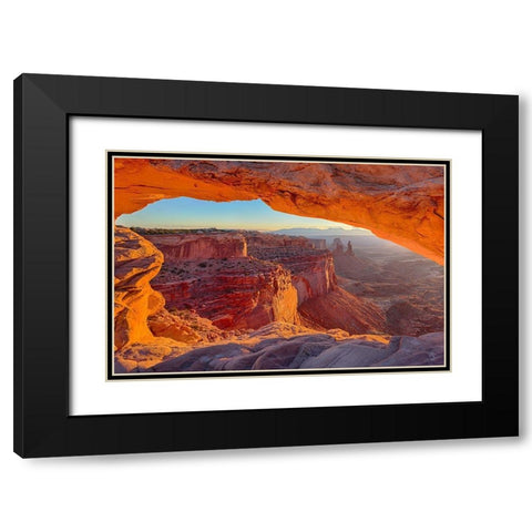 UT-Canyonlands National Park-Island in the Sky-Mesa Arch-sunrise Black Modern Wood Framed Art Print with Double Matting by Wild, Jamie and Judy