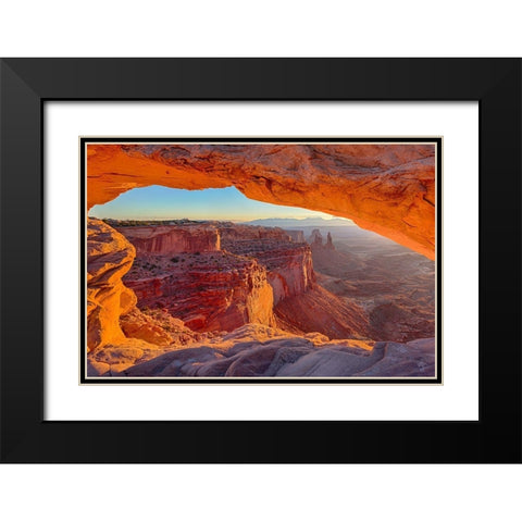 UT-Canyonlands National Park-Island in the Sky-Mesa Arch-sunrise Black Modern Wood Framed Art Print with Double Matting by Wild, Jamie and Judy