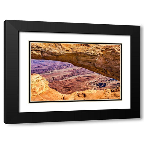 Mesa Arch- Red Rock Canyons- Canyonlands National Park- Moab- Utah. Black Modern Wood Framed Art Print with Double Matting by Perry, William